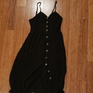 LAST DAY Black Buttondown Maxi Dress